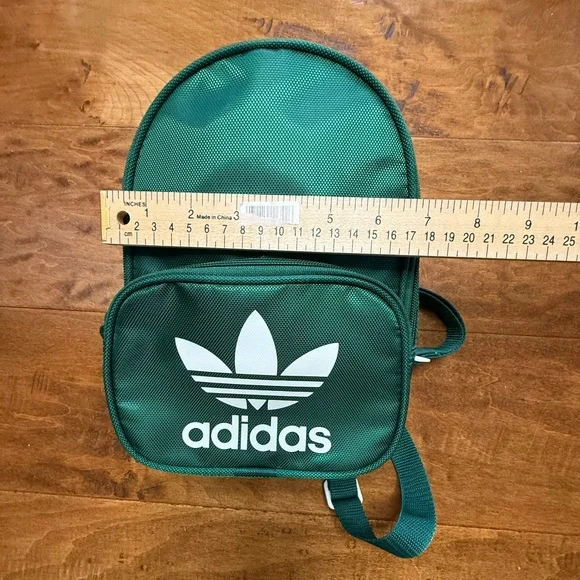 Adidas Originals Trefoil Mini Backpack Green Festival Travel Bag NWOT - Picture 5 of 11